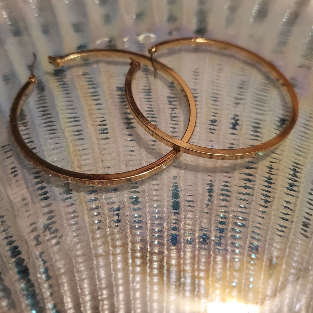 Diamond Gold Hoops